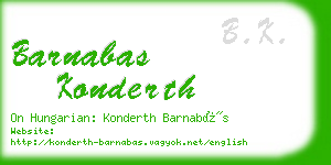 barnabas konderth business card